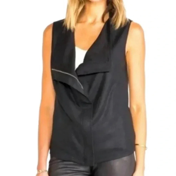 Pixley Jackets & Blazers - PIXLEY Malynn Asymmetrical Soft Motto Vest Woman’s Size S